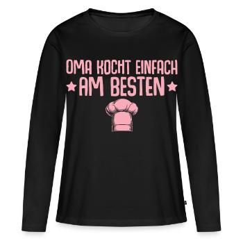 Grandma simply cooks best - Mother's Day - Women's Premium Organic Long Sleeve Shirt - black - Front - Julia (174cm)