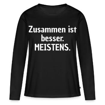 Ensemble c’est mieux la plupart du temps Chemise - T-shirt manches longues Premium bio Femme - noir - Devant - Julia (174cm)