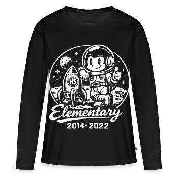 Astronaute Élémentaire Lune - T-shirt manches longues Premium bio Femme - noir - Devant - Julia (174cm)