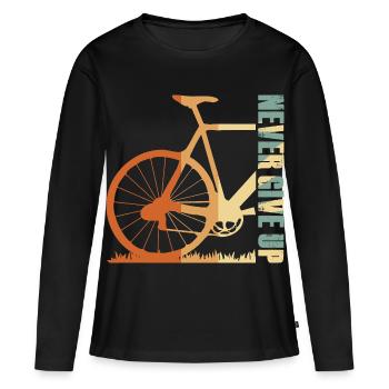 Bike Silhouette Gradient Design - Women's Premium Organic Long Sleeve Shirt - black - Front - Julia (174cm)