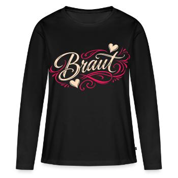Bridal Shirt Bachelor Party Women Bachelorette Party Shirt - Women's Premium Organic Long Sleeve Shirt - black - Front - Julia (174cm)