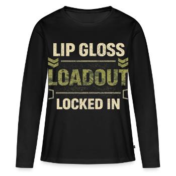 Équipement de soldate féminine Soldat féminin verrouillé - T-shirt manches longues Premium bio Femme - noir - Devant - Julia (174cm)
