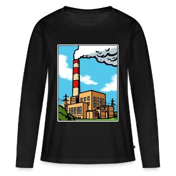 Silhouette de dessins animés industriels - T-shirt manches longues Premium bio Femme - noir - Devant - Julia (174cm)