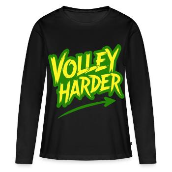 Volley Plus Padel Tennis Puissance Dire - T-shirt manches longues Premium bio Femme - noir - Devant - Julia (174cm)