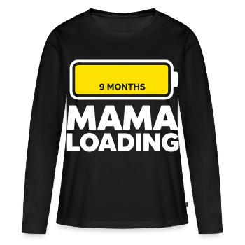 Mama Loading - Frauen Premium Bio Langarmshirt - Schwarz - Vorne - Julia (174cm)