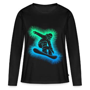 Snowboard Snowboarder Snowboarding - T-shirt manches longues Premium bio Femme - noir - Devant - Julia (174cm)