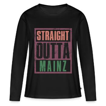 Directement sorti de Mayence - T-shirt manches longues Premium bio Femme - noir - Devant - Julia (174cm)