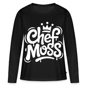 Chef Moss Graffiti Krone - Frauen Premium Bio Langarmshirt - Schwarz - Vorne - Julia (174cm)