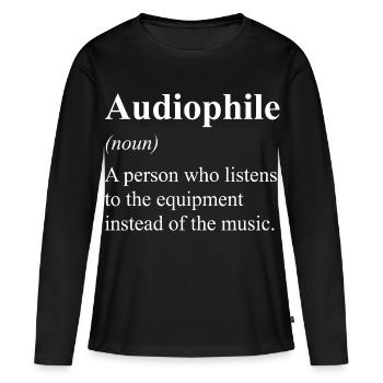 Définition audiophile de la musique amoureuse - T-shirt manches longues Premium bio Femme - noir - Devant - Julia (174cm)