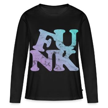 Musique funk - T-shirt manches longues Premium bio Femme - noir - Devant - Julia (174cm)