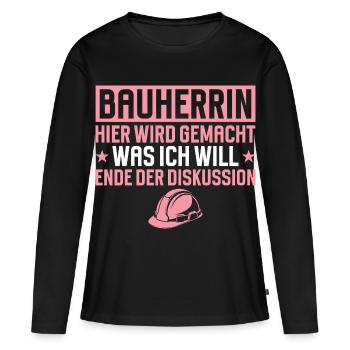 Chantier de construction de maison drôle Drôle de Maison Cadeau - T-shirt manches longues Premium bio Femme - noir - Devant - Julia (174cm)