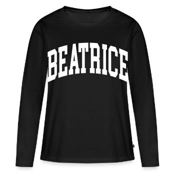Beatrice - T-shirt manches longues Premium bio Femme - noir - Devant - Julia (174cm)