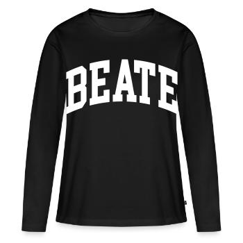 Beate - T-shirt manches longues Premium bio Femme - noir - Devant - Julia (174cm)