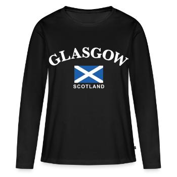 Glasgow, Écosse - T-shirt manches longues Premium bio Femme - noir - Devant - Julia (174cm)