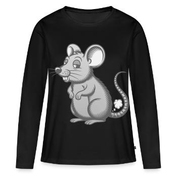 farting mouse, farting, farting, farts, farts, little mouse - Women's Premium Organic Long Sleeve Shirt - black - Front - Julia (174cm)