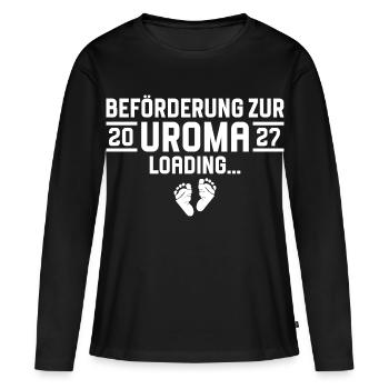 Beförderung zur Uroma 2027 loading - Frauen Premium Bio Langarmshirt - Schwarz - Vorne - Julia (174cm)
