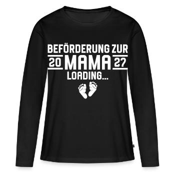 Promotion to Mom 2027 loading - Women's Premium Organic Long Sleeve Shirt - black - Front - Julia (174cm)