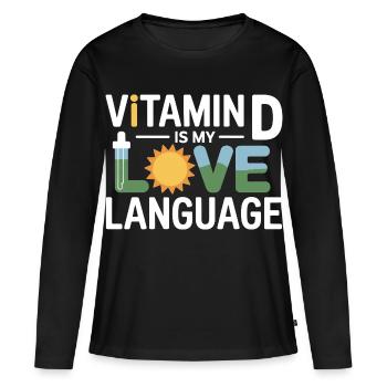 Naturopath Vitamin D Love Language Professional  - Women's Premium Organic Long Sleeve Shirt - black - Front - Julia (174cm)