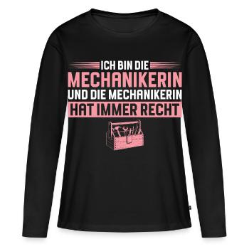 Mechanic is always right Craftswoman - Women's Premium Organic Long Sleeve Shirt - black - Front - Julia (174cm)
