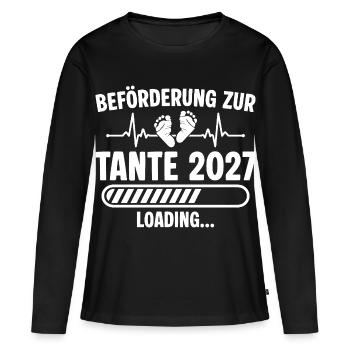 Announcing Pregnancy Expectant Aunt 2027 - Women's Premium Organic Long Sleeve Shirt - black - Front - Julia (174cm)