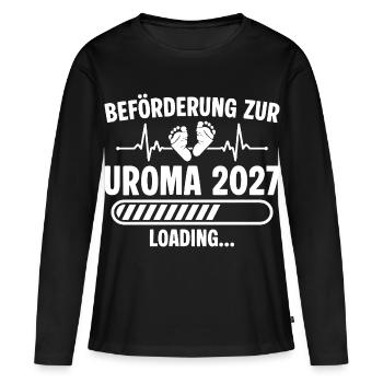 Announcing pregnancy Expectant great-grandmother 2027 - Women's Premium Organic Long Sleeve Shirt - black - Front - Julia (174cm)