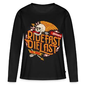 Ride Fast - Frauen Premium Bio Langarmshirt - Schwarz - Vorne - Julia (174cm)