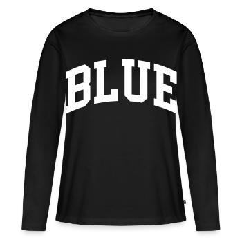 Bleu - T-shirt manches longues Premium bio Femme - noir - Devant - Julia (174cm)