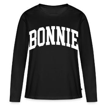 BONNIE - T-shirt manches longues Premium bio Femme - noir - Devant - Julia (174cm)
