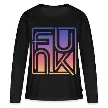 Musique funk - T-shirt manches longues Premium bio Femme - noir - Devant - Julia (174cm)
