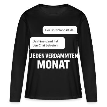 Finanzamt Betritt Den Chat - Frauen Premium Bio Langarmshirt - Schwarz - Vorne - Julia (174cm)