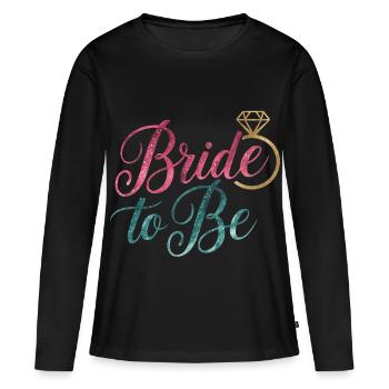 Future mariée - T-shirt manches longues Premium bio Femme - noir - Devant - Julia (174cm)