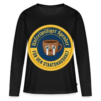 Unfreiwilliger Spender Für Den Staatshaushalt - Frauen Premium Bio Langarmshirt - Schwarz - Vorne - Julia (174cm)