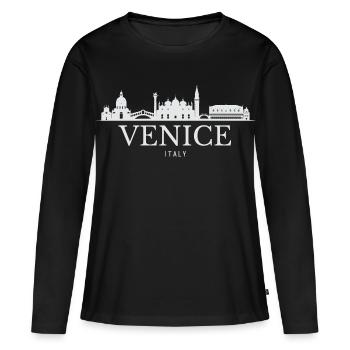 Venise, Italie, silhouette de Venise - T-shirt manches longues Premium bio Femme - noir - Devant - Julia (174cm)