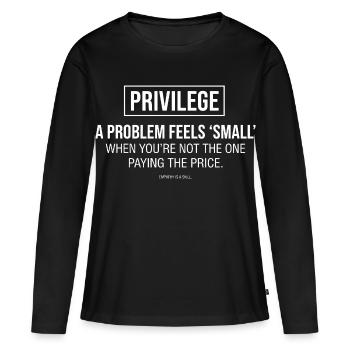 Empathy Statement Typography - Women's Premium Organic Long Sleeve Shirt - black - Front - Julia (174cm)