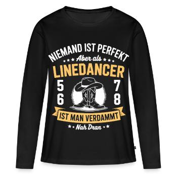 Linedance Country Western Line Dancer - Frauen Premium Bio Langarmshirt - Schwarz - Vorne - Julia (174cm)