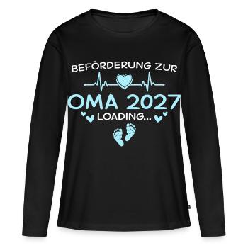 Cœur Grand-mère 2027 : Un design mignon pour les futures grand-mères - T-shirt manches longues Premium bio Femme - noir - Devant - Julia (174cm)