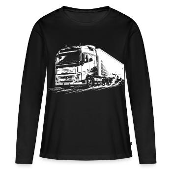 Titan de l’autoroute - T-shirt manches longues Premium bio Femme - noir - Devant - Julia (174cm)
