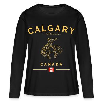 Calgary Rodeo Gold Alberta Canada - T-shirt manches longues Premium bio Femme - noir - Devant - Julia (174cm)