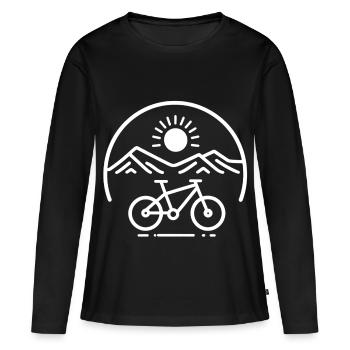 Logo vélo Mountain Panorama - T-shirt manches longues Premium bio Femme - noir - Devant - Julia (174cm)