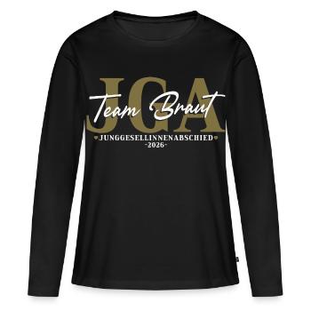 Équipe Mariée Fête de jeune fille 2026 Femmes - T-shirt manches longues Premium bio Femme - noir - Devant - Julia (174cm)