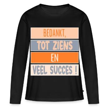 Merci - Bonne chance - T-shirt manches longues Premium bio Femme - noir - Devant - Julia (174cm)