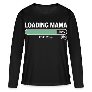 Loading Mama 2026 Schwangerschaft - Frauen Premium Bio Langarmshirt - Schwarz - Vorne - Julia (174cm)