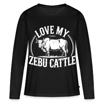 Élevage de bétail zébouin - T-shirt manches longues Premium bio Femme - noir - Devant - Julia (174cm)