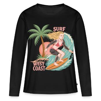 Surfing West Coast - Women's Premium Organic Long Sleeve Shirt - black - Front - Julia (174cm)