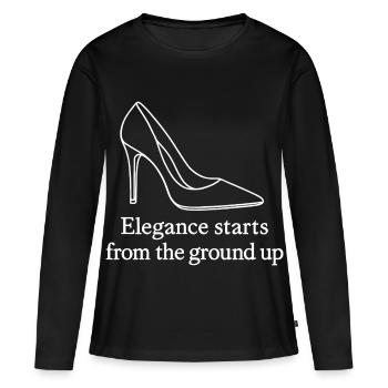 High Heel Line Art – Elegance Fashion Quote - Frauen Premium Bio Langarmshirt - Schwarz - Vorne - Julia (174cm)