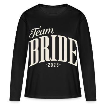 Équipe Mariée Fête de jeune fille 2026 Femmes - T-shirt manches longues Premium bio Femme - noir - Devant - Julia (174cm)