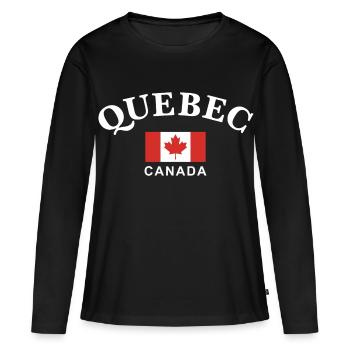 Québec, Canada - T-shirt manches longues Premium bio Femme - noir - Devant - Julia (174cm)