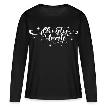 Christos Anesti Pascha orthodoxe - T-shirt manches longues Premium bio Femme - noir - Devant - Julia (174cm)