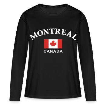 Montreal, Canada - Women's Premium Organic Long Sleeve Shirt - black - Front - Julia (174cm)