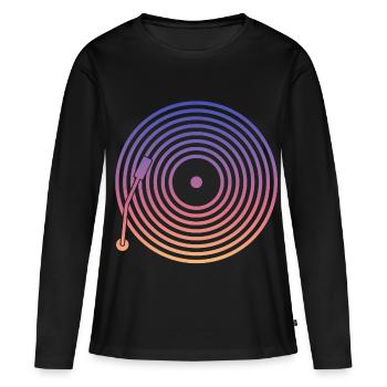 DJ Vinyl Music - Women's Premium Organic Long Sleeve Shirt - black - Front - Julia (174cm)